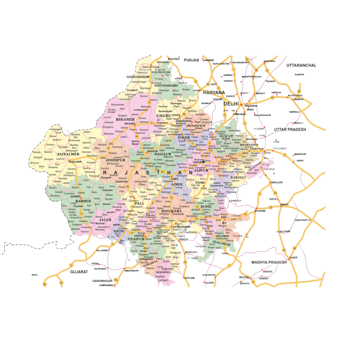 Rajasthan Distribution Map